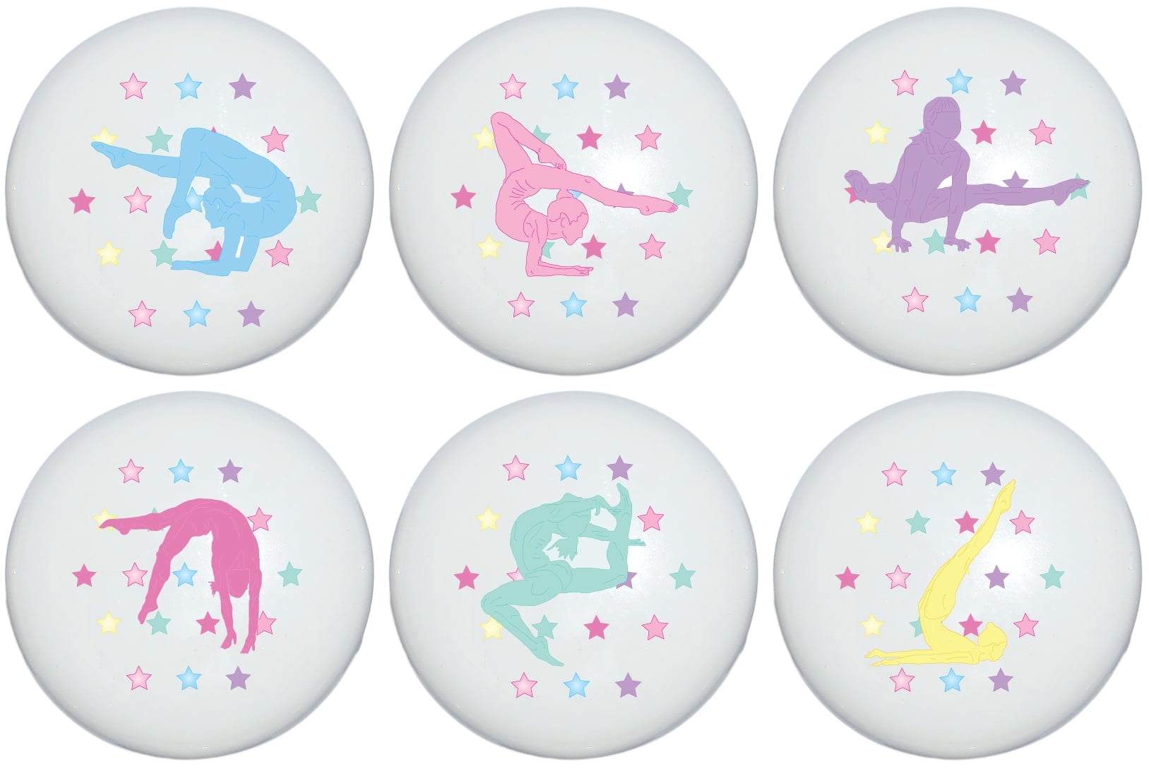 Gymnastic Drawer Pulls Gymnast Dance Ceramic Cabinet Knobs Girls Room Decor/ Set of 6