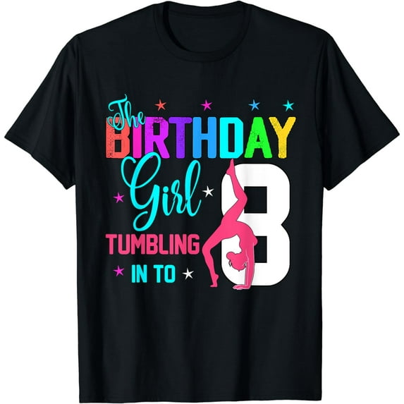 Gymnastic Lover 8th Birthday Eight 8 Years Old Gymnast Girl T-Shirt