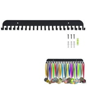 Gymnastic Medal Holder Hanger Display Rack, Medal and Ribbon Shelf, Medal Hanger Display with 22 Hooks Black