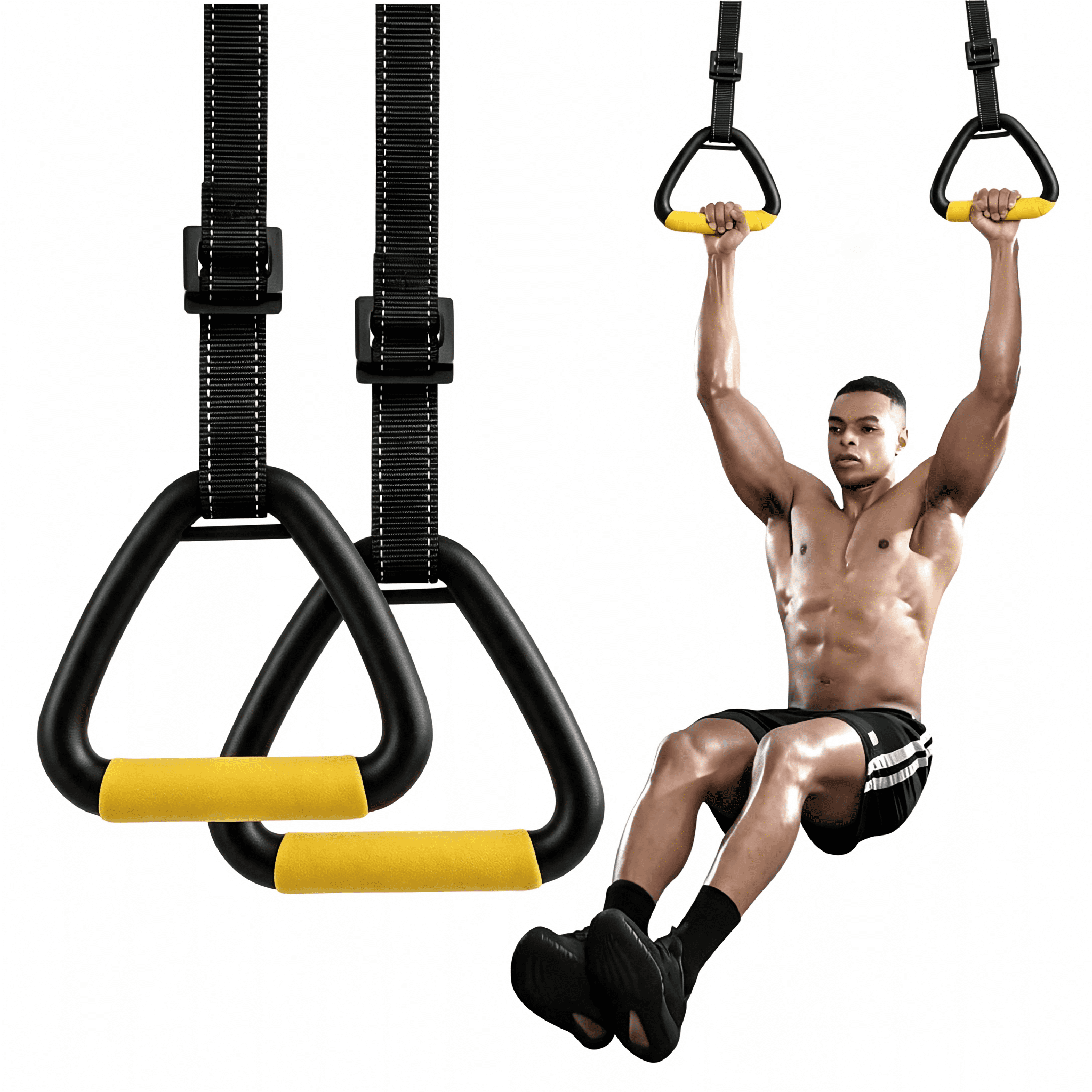 Gymnastic Rings, Gymnastic Rings Equipment, Pull-up Gymnastic Rings, Home Gymnastic Rings no-Punch bar Lanyard for Training Workouts