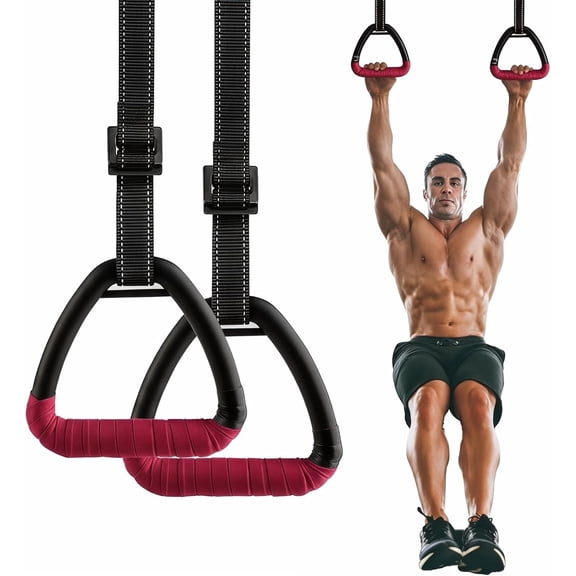 Gymnastic Rings, Gymnastic Rings Equipment, Pull-up Gymnastic Rings, Home Gymnastic Rings no-Punch bar Lanyard for Training Workouts
