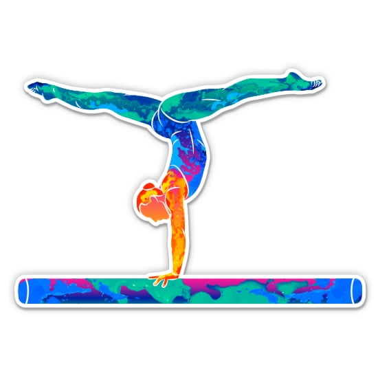 Gymnastics - 5" Vinyl Sticker - For Car Laptop I-Pad - Waterproof Decal