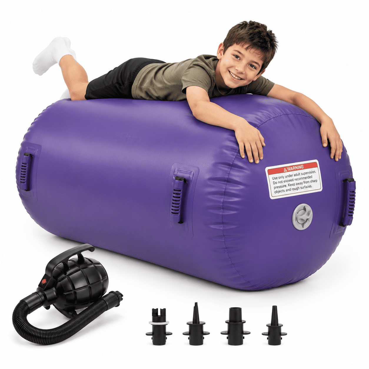 Inflatable Matting Gymnastics Air Roller Inflatable Tumbling Mat, A Purple, 39.4 x 23 ...