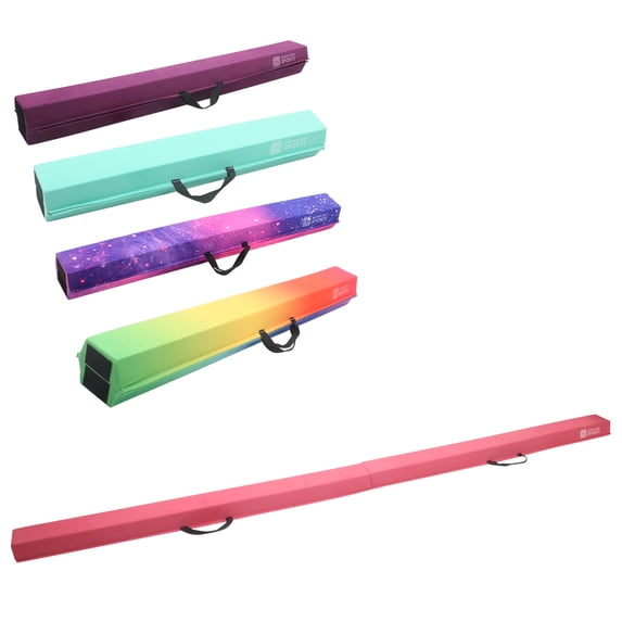 Gymnastics Balance Beam 6 Ft /8 Ft /9 Ft /9.5 Ft for Home Use | Physical Therapy, Rehabilitation and Core Strength Training Foam Folding Floor Beam for Kids, Non Slip Walking Beam Floor Balance Base