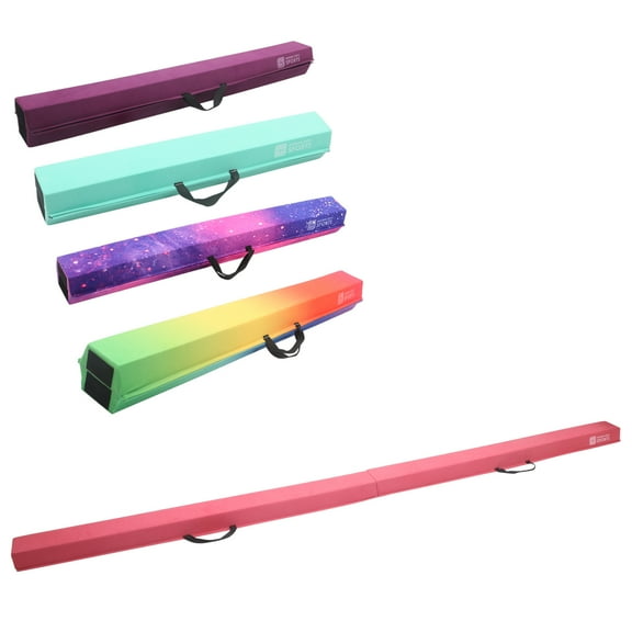 Gymnastics Balance Beam 6 Ft /8 Ft /9 Ft /9.5 Ft for Home Use | Physical Therapy, Rehabilitation and Core Strength Training Foam Folding Floor Beam for Kids, Non Slip Walking Beam Floor Balance Base