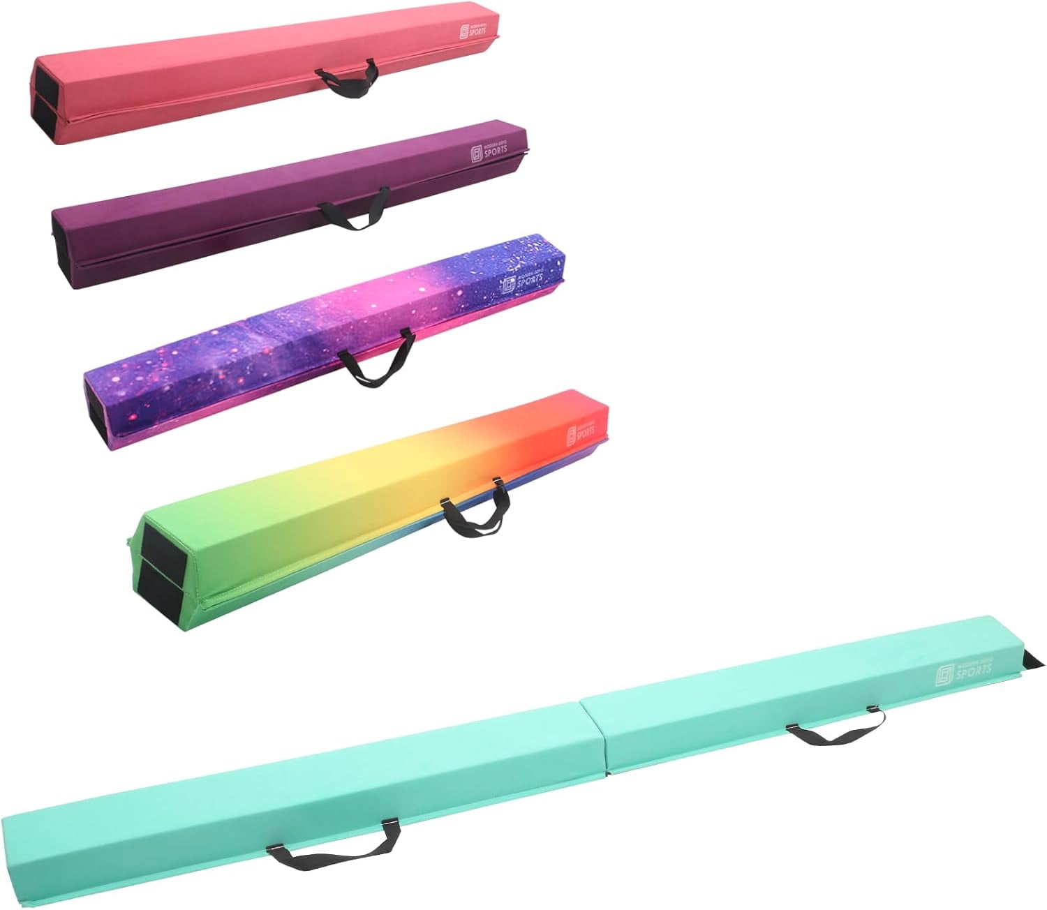 F2C 6ft Folding Gymnastic Balance Beam, Anti-Slip Base Floor Foam Balance Beam Bar Gymnastics Equipment For Beginners Practice Training