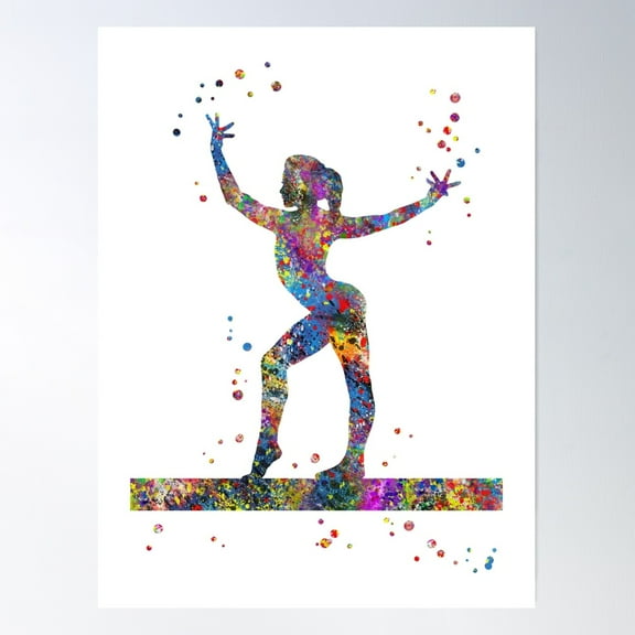Gymnastics Balance Beam Poster Wall Art, Modern Wall Decor, 12x18 UNFRAMED