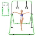 thumbnail image 1 of Gymnastics Bar for Kids,Adjustable Height Gymnastic Horizontal Bars with Bear Rings,Folding Junior Training Kip Bar for Kid Gymnasts, Child, Girl, Boy,Green, 1 of 9