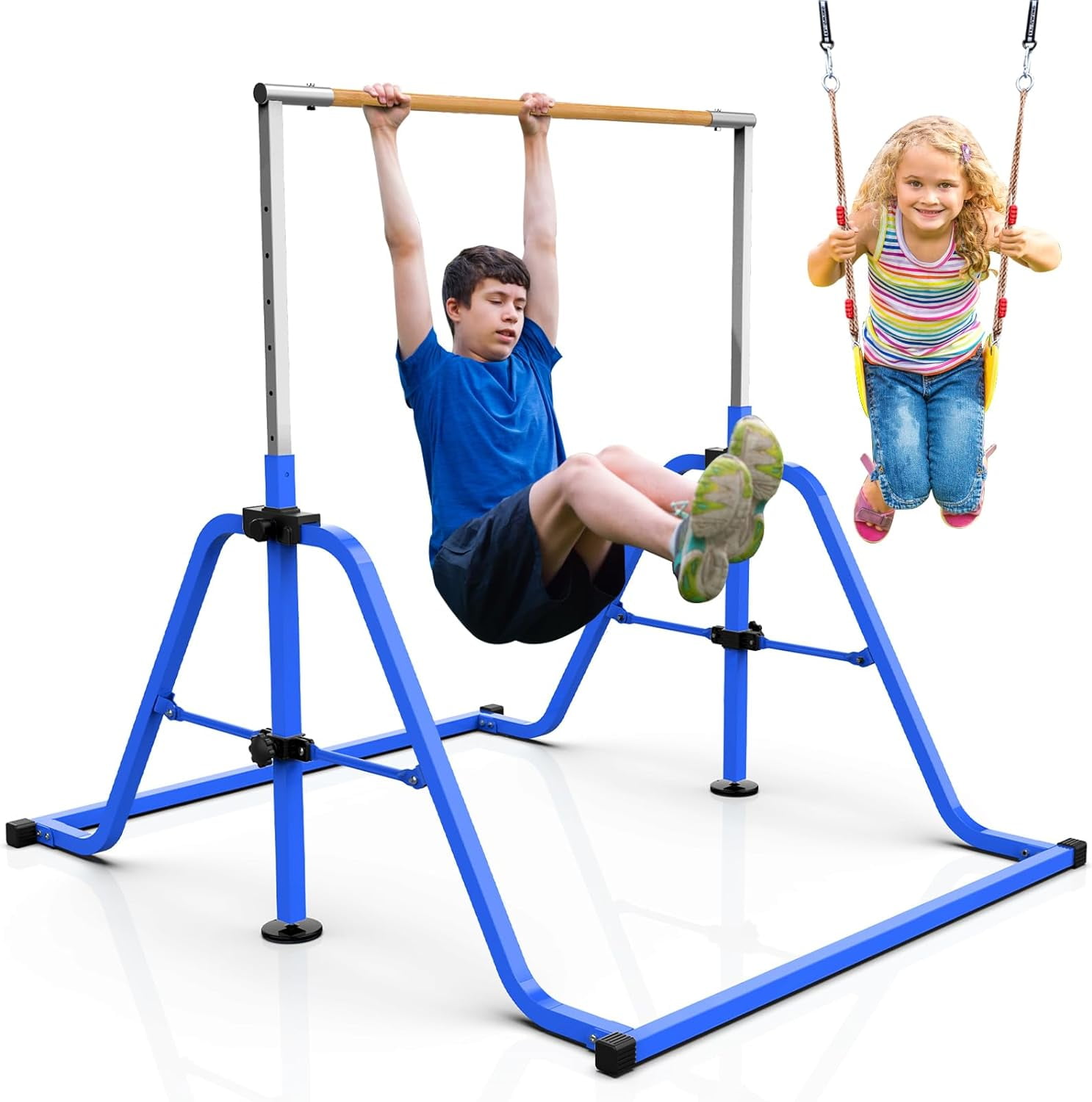 Gymnastics Bar for Home Height Adjustable 3' to 5' Foldable Gymnastic