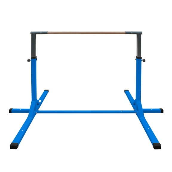 Gymnastics Bar for Kids, Adjustable Height Gym Bar, Junior Training Kip Bar for Home, Built for kids 3+ Years Blue