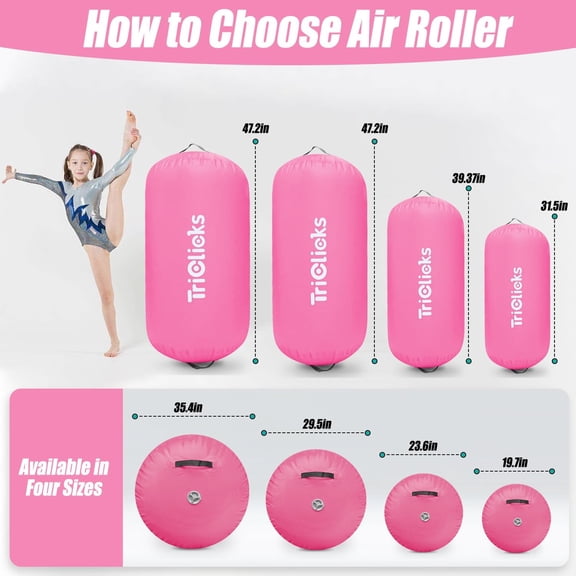Gymnastics Barrel Inflatable Air Roller Barrel Tumble Track Equipment Octagon Mat for Backhandspring Trainer Yoga Cheerleading Home Use Gym Without Pump