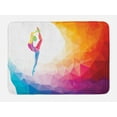 thumbnail image 1 of Gymnastics Bath Mat, Polygonal Pattern with Colorful Girl Design Acrobatic Composition Active Life, Plush Bathroom Decor Mat with Non Slip Backing, 29.5" X 17.5", Multicolor, by Ambesonne, 1 of 2