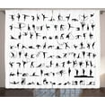 thumbnail image 1 of Ambesonne Gymnastics Curtains 2 Panel Set, Olympic Competition, 108" x 96", Black and White, 1 of 3