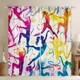 thumbnail image 1 of Gymnastics Curtains Sports Themed 30%-50% Blackout Curtains Colorful Tie-Dyed Print Bedroom Curtains Gymnastics Games Window Curtains for Gymnastics Player Curtains,2 Panels (38Wx45L), 1 of 5