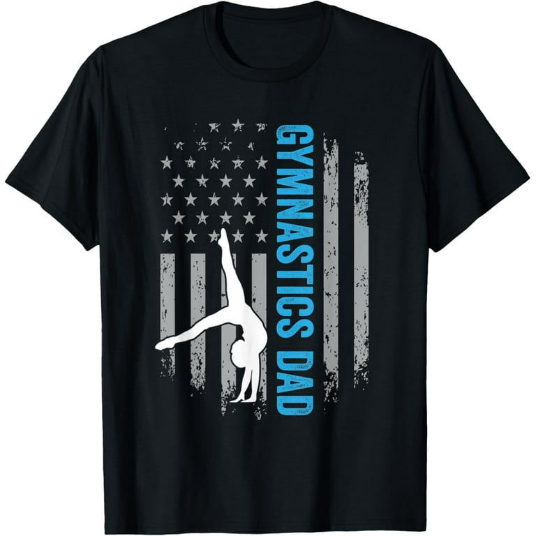 Gymnastics Dad Shirt With USA Flag (Female Gymnast) Gymnastics Dad Shirt With USA Flag (Female Gymnast)
