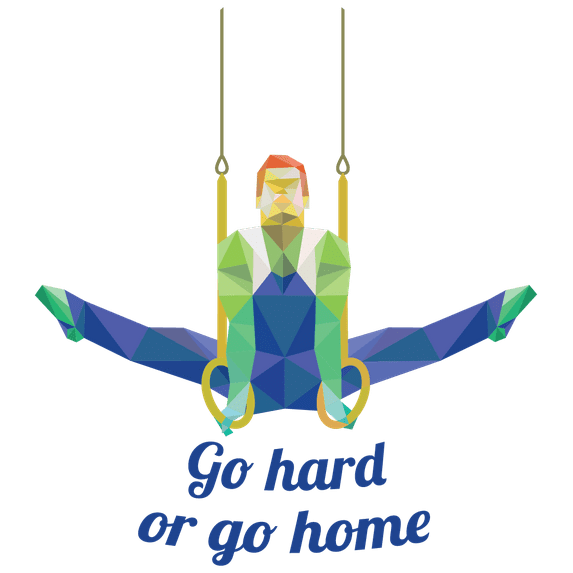 Gymnastics Decoration Ring Apparatus Male Gymnast Mosaic Design Vinyl Adhesive Home Wall Art Decal - 20" x 22" Kids Boys Teens Bedroom Multicolored Gymnastics Sport DÃ©cor Removable Wall Sticker