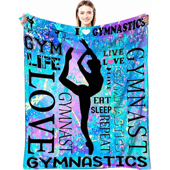 Gymnastics Gifts for Girls Gymnastics Blanket Ultra Soft Flannel Gymnast Merch Throw Blanket Gymnastics Gifts for Gymnasts Team Gymnastics Lovers Stuff