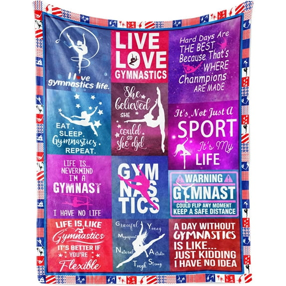 Gymnastics Gifts, Gymnastics Gifts for Girls, Girls Gymnastics Gifts, Gifts for Gymnasts, Gymnastics Gift, Gymnastic Gifts, Gymnastic Gifts for Girls, Gymnastics Blanket for Girl 50" × 60"
