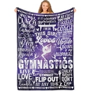 Gymnastics Gifts for Women, Coaches, Teens, Girls, Soft Flannel Throw Blanket for Gymnasts, Purple, 30" x 40"
