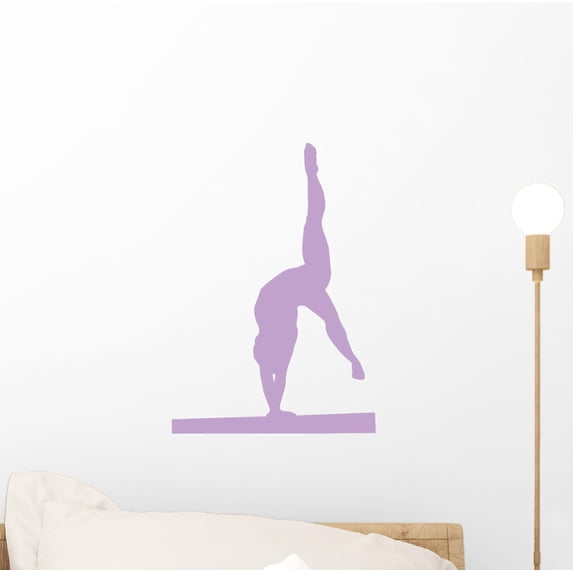 Gymnastics Handstand Balance Beam Wall Decal by Wallmonkeys Peel and Stick Graphic (12 in H x 8 in W) WM167331