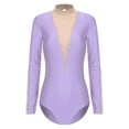 thumbnail image 1 of Gymnastics Jumpsuits For Women Ballet Dance Leotard Sheer Mesh Patchwork Long Sleeve Bodysuit, 1 of 7