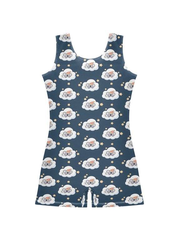 Gymnastics Leotard Sleeveless Sloth Sleeping Stretchy Dance Bodysuit Breathable Athletic Ballet Yoga Outfit for Ages 3-14