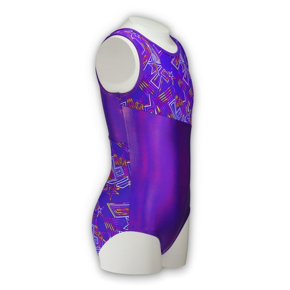 Gymnastics Leotard for Girls - Switch Maze Runner/Grapeade - Leap Gear by Pelle - 10 | Adult X-Small