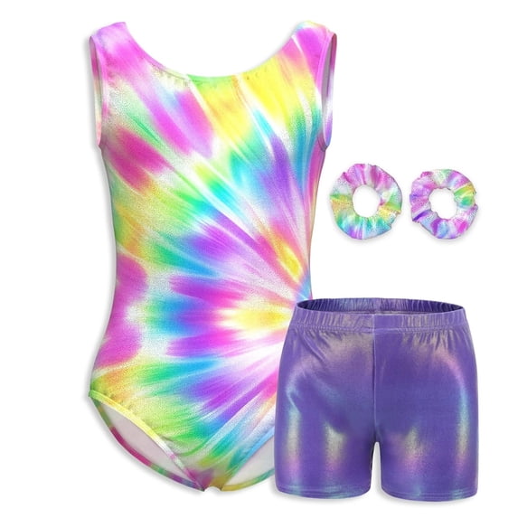 Gymnastics Leotards For Girls Sleeveless Ballet Dance Leotard 4 Piece Athletic Tumbling