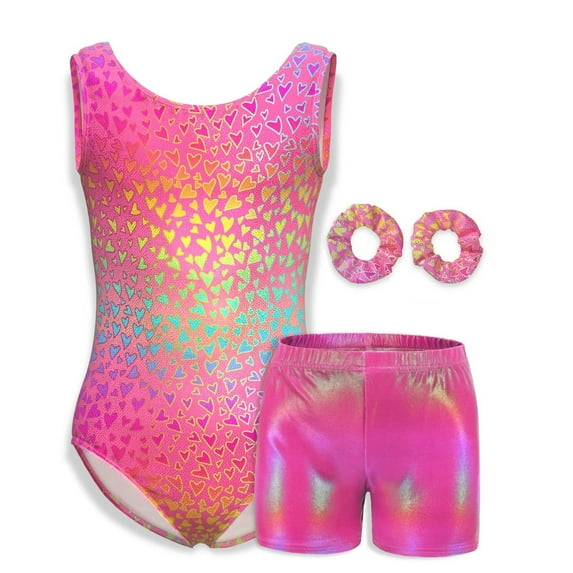 Gymnastics Leotards For Girls Sleeveless Ballet Dance Leotard 4 Piece Athletic Tumbling