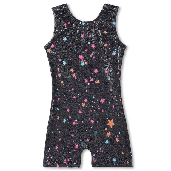Gymnastics Leotards for Girls Black Size 6-7 Years Old Shiny Unitards Kids Gym Apparel