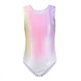Gymnastics Leotards for Girls Onepiece Sparkle Colorful Rainbow Dancing Athletic Leotards 2