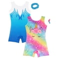 thumbnail image 1 of Gymnastics Leotards for Girls Sparkle Dance Unitard Biketard with One-Piece Sleeveless Yoga Leotard Shorts 3-12Y, 1 of 8