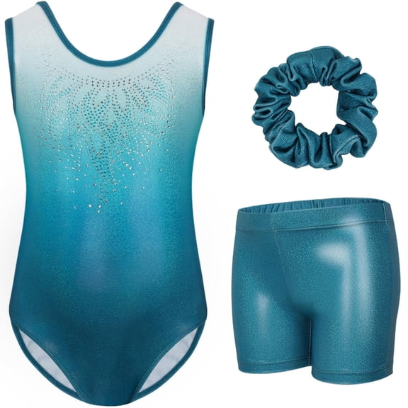 Gymnastics Leotards for Girls Sparkle One-piece Design Dancing Athletic Leotards 3-12Years