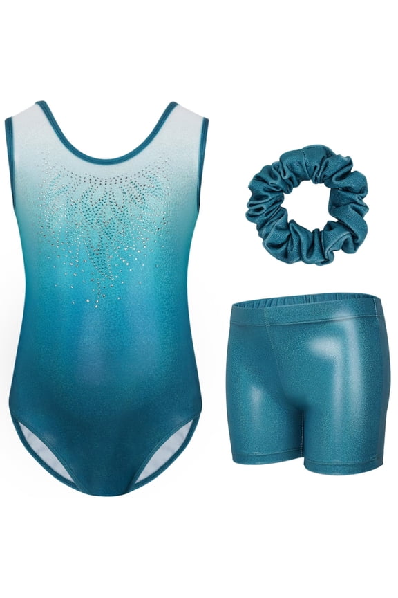 Gymnastics Leotards for Girls Sparkle One-piece Design Dancing Athletic Leotards 3-12Years