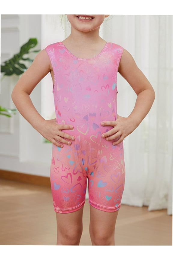 Gymnastics Leotards for Girls Toddlers Biketards Dance Unitards Sparkle Rainbow Hearts Mermaid Gym Suits