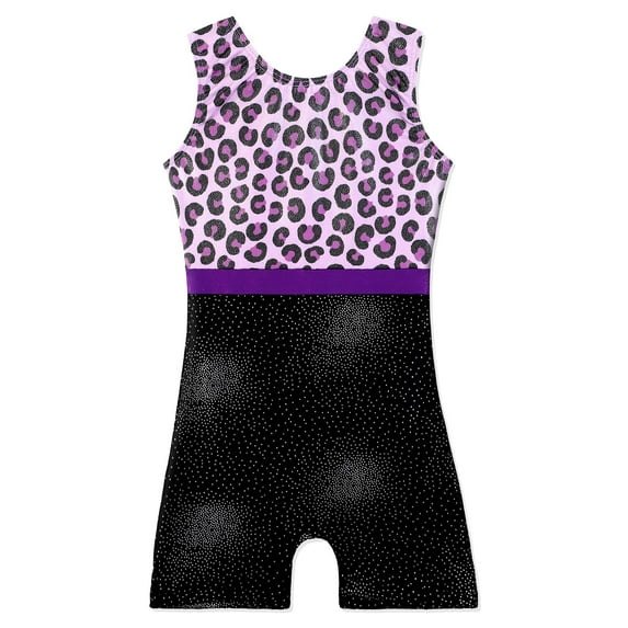 Gymnastics Leotards For Toddler Girls Long Sleeve Sparkle Stripes Tank Biketards One Piece B173gradientblue150