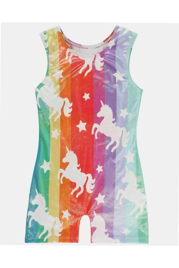 Gymnastics Leotards for Girls Unicorn Rainbow Sparkle Biketard Toddlers Kids Children