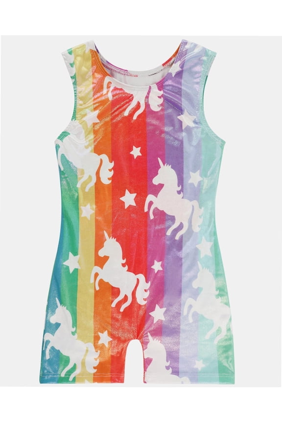 Gymnastics Leotards for Girls Unicorn Rainbow Sparkle Biketard Toddlers Kids Children