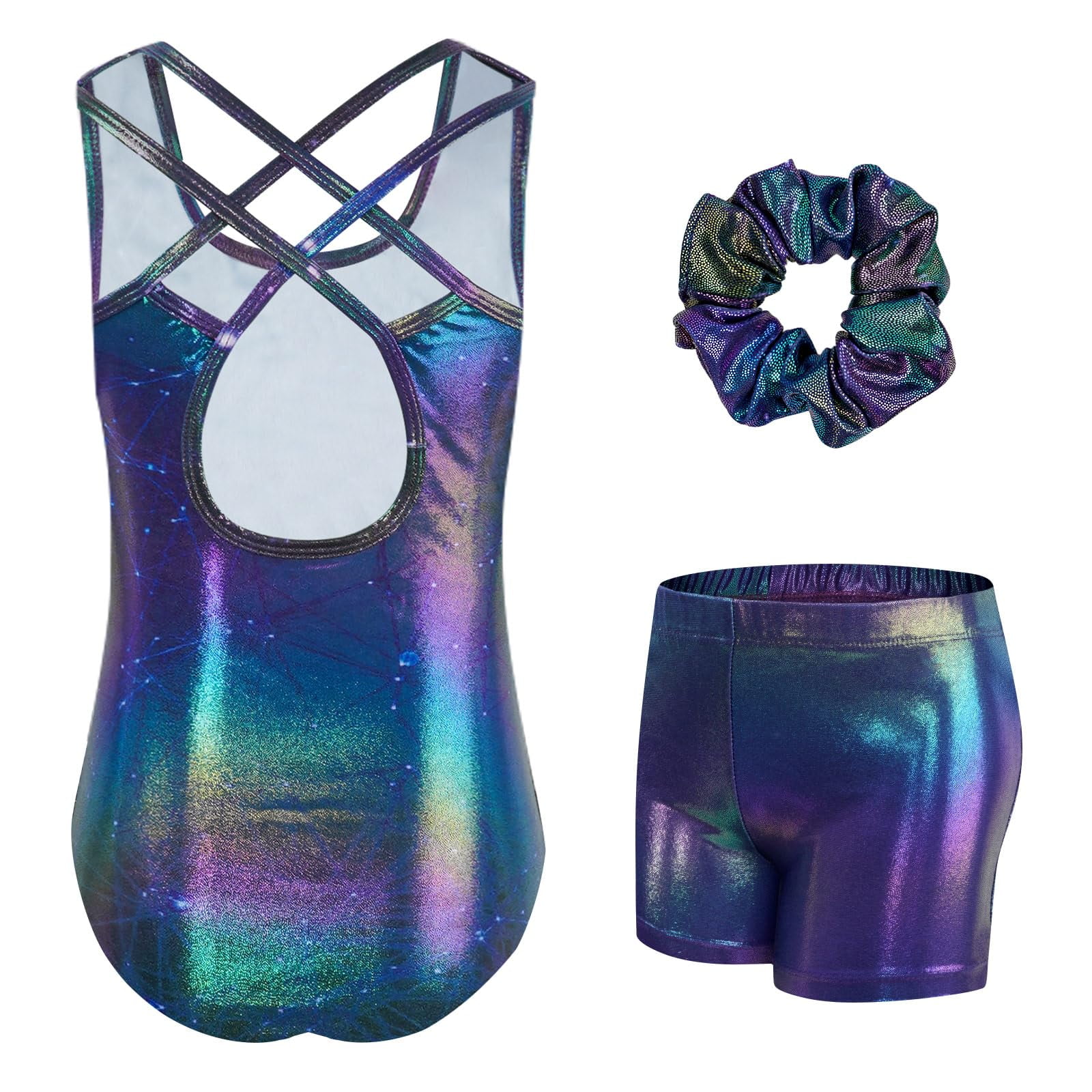 Gymnastics Leotards For Girls With Cross Back Sparkly Dance Unitards With Shorts Biketards Outfit For 3 12 Years: What to Expect