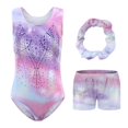 thumbnail image 1 of Gymnastics Leotards for Girls with Shorts and Headflower, Snowflake Sleeveless Ballet Dance Leotard One Piece Athletic Bodysuit For Ages 9-10, 1 of 8