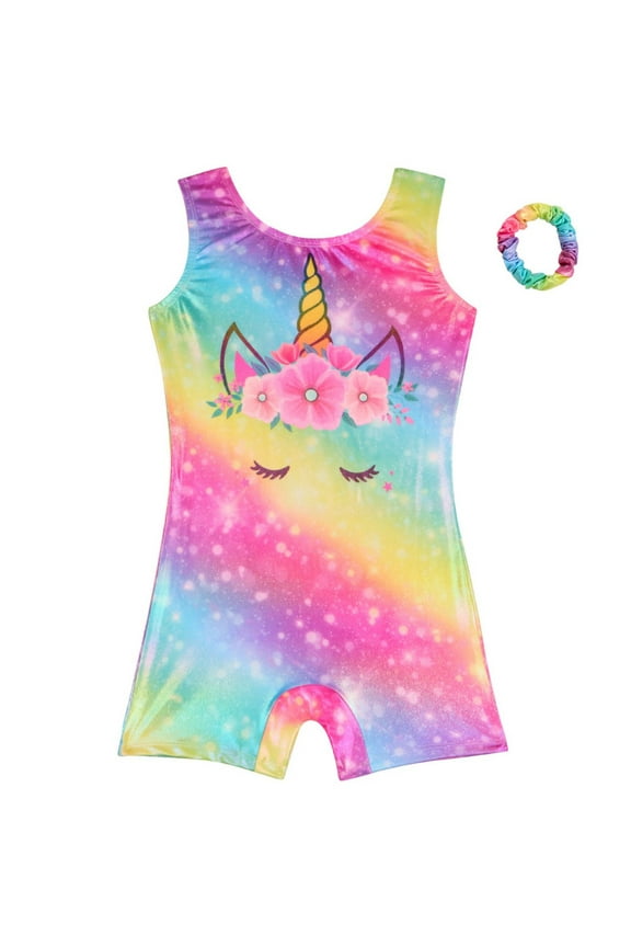 Gymnastics Leotards for Little Girl Big Girls with Shorts Toddlers Biketards Dance Unitard 3-12 Years
