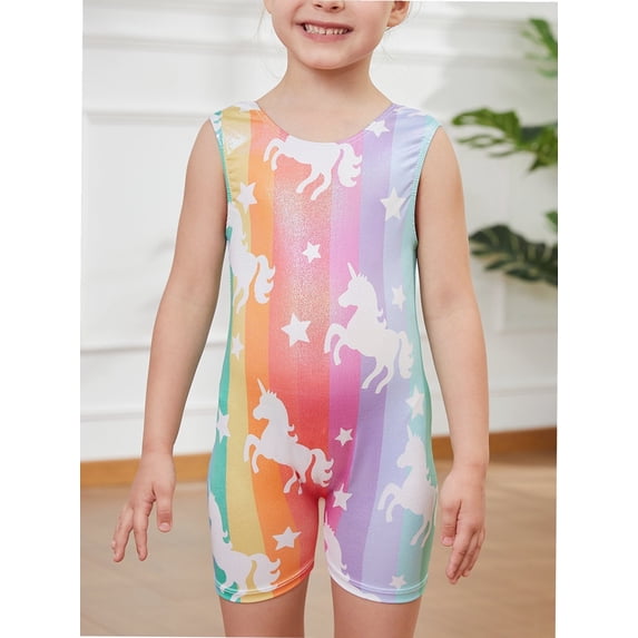 Gymnastics Leotards for Toddler Girls Gym Suits Dance Leotard Sparkly Rainbow Unicorn Butterfly Diamond Biketard