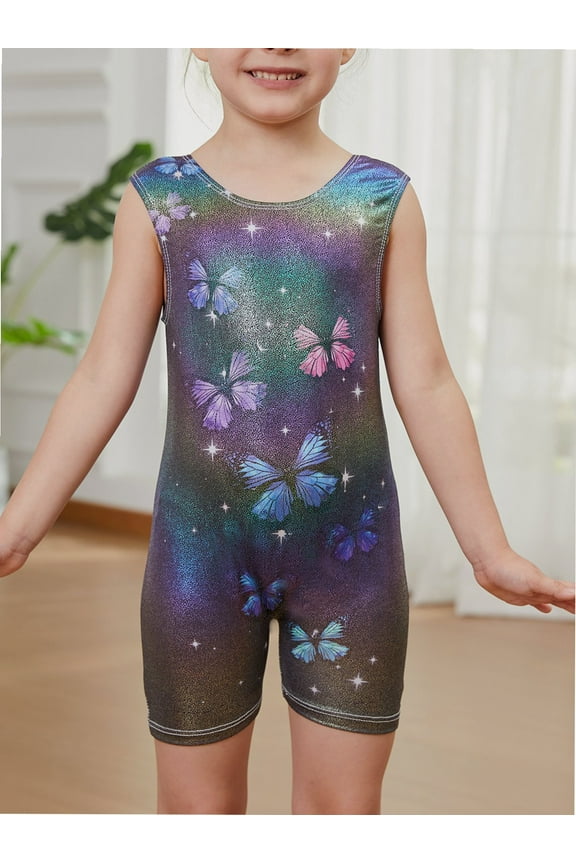 Gymnastics Leotards for Toddler Girls Gym Suits Dance Leotard Sparkly Rainbow Unicorn Butterfly Diamond Biketard