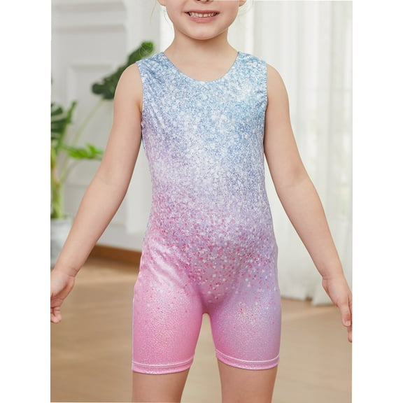 Gymnastics Leotards for Toddler Girls Gym Suits Dance Leotard Sparkly Rainbow Unicorn Butterfly Diamond Biketard