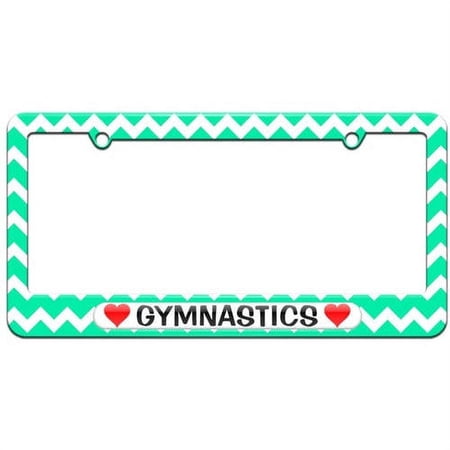 Gymnastics Love with Hearts License Plate Tag Frame, Multiple Colors