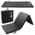 thumbnail image 1 of Gymnastics Mat 6'x2'x2" Foldable Tumbling Mats with Carrying Handles Three Fold Thick Exercise Mat for Home Aerobics Stretching Yoga, Black, 1 of 8