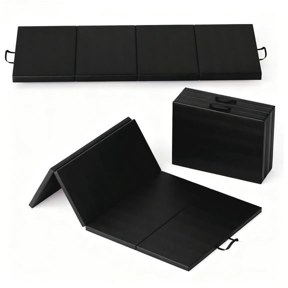 Gymnastics Mat, 6x3 Ft Exercise Mats, Gymnastics Tumbling Mats, Folding Tumbling Mat,Thick Portable Home Gym Floor Pad for Yoga, Pilates, Aerobics & Martial Arts Training