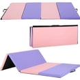 thumbnail image 1 of Gymnastics Mat 6x4x2 Folding Tumbling Mat 2” Thick Portable PU Leather Gym Mat with Carrying Handles for Kids Adults, 4-Folding, Mix Color, 1 of 8