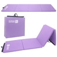 thumbnail image 1 of Gymnastics Mat 8'x2'x2" Foldable Tumbling Mats with Carrying Handles Four Fold Thick Exercise Mat for Home Aerobics Stretching Yoga, Purple, 1 of 8