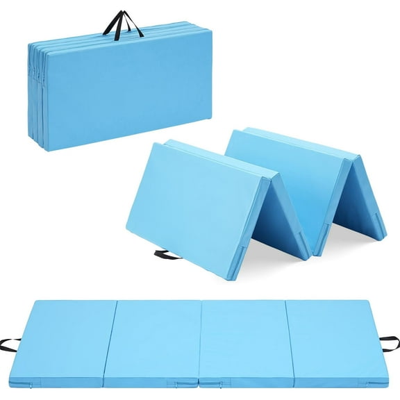 Gymnastics Mat, Thick Folding Kids' Gymnastic Tumbling Mat with Carrying Handles